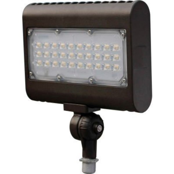 Jd International Lighting Commercial LED LED Flood Light, 50W, 6000 Lumens, 5000K, Knuckle Mnt, Bronze, DLC 4.4 CLF4-50P5KNBR